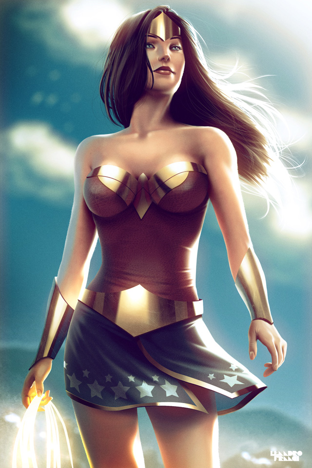 Ilustração de lindas super-heroínas por Leandro Franci