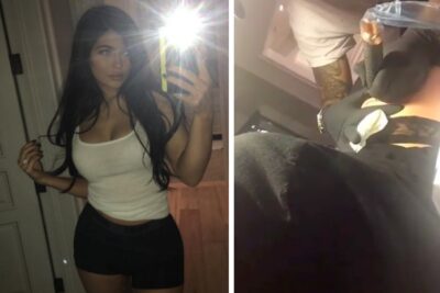 Kylie Jenner fazendo uma tatuagem na bunda